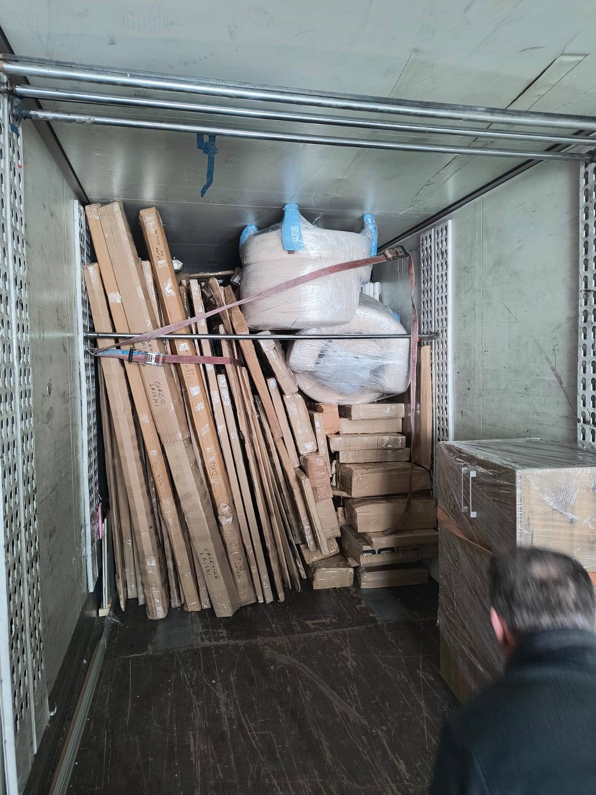 Secured cargo inside trailer